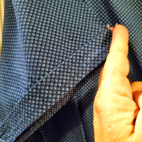 Men's Navy Patterned Polo by Hudson & Barrow - Picture 4 of 6